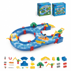 Water Park Circuit Track Toy, Interactive Water Circulation Play Set, Educational Hand-Eye Coordination Boat Toy For Kids