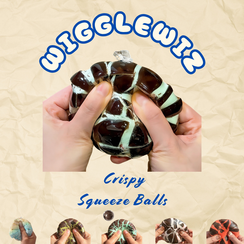 WiggleWiz Crispy Squeeze Ball Blind Box – Stress Relief Hand Tool, Unboxing Surprise, Easter & Party Gift